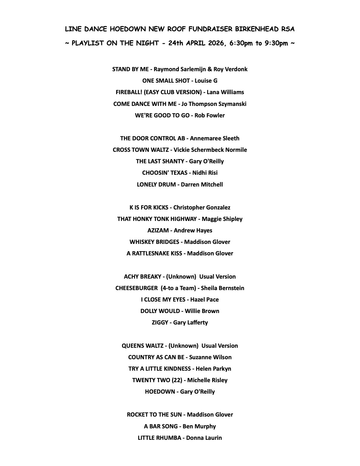 Line Dancing HOEDOWN